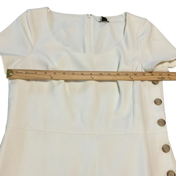 Ann Taylor White Side Button Sheath Dress Size 10 - Picture 10 of 10